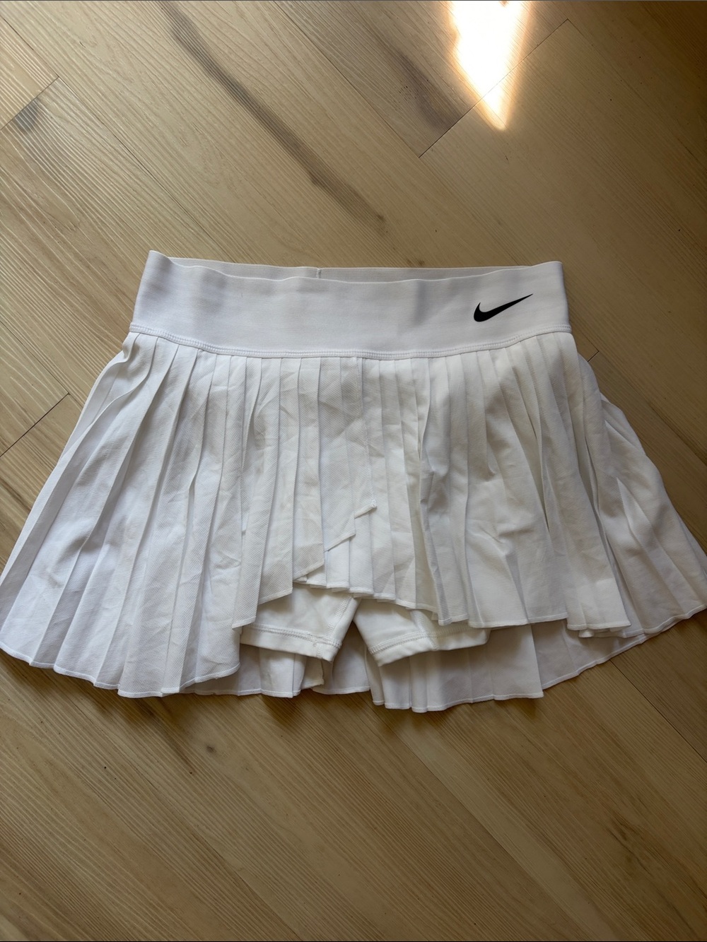 Nike White Pleated Tennis Skirt with Built-in Shorts